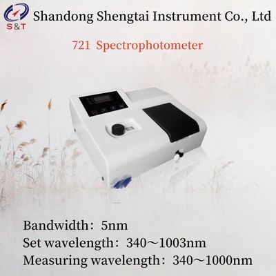Wavelength Accuracy ±5nm 721  Spectrophotometer Bandwidth 5nm Stray Light At 360nm ≤0.5%T