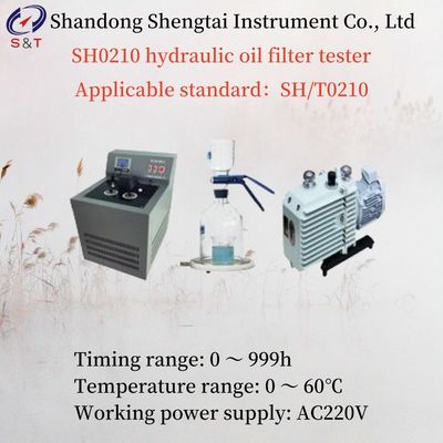 Power Supply AC220V Hydraulic Oil Filter Tester Timing Range 0～999h Temp Range 0～60℃