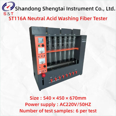 6 Samples Per Test Neutral Acid Washing Fiber Tester Measure 90min Relative Error ≤ 4%