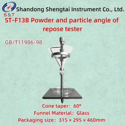 GB/T11986 Powder And Particle Angle Of Repose Tester Cone Taper 60° Stainless Steel Bracket