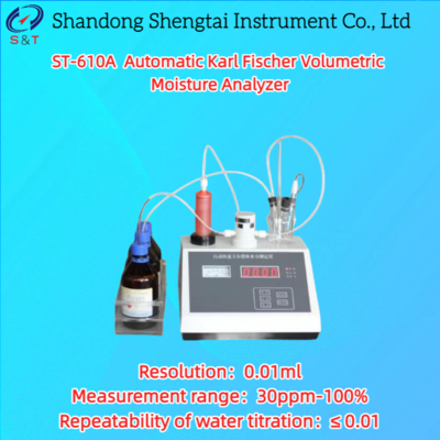 ST-610A 自動カールフィッシャー水分計 (30ppm～100%範囲、0.01ml分解能)