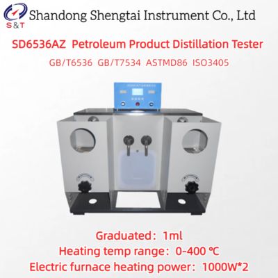 2穴式分留燃料蒸留試験機 冷浴 5.5L 加熱 0-400℃ ASTM D86