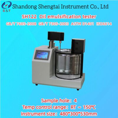 4ホールのオイルエムルシフィケーション テスト RT 150°C タイミング 0 99min PT100 センサー ASTM D1401