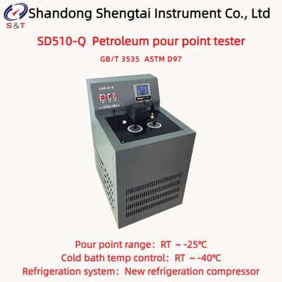 Diesel Fuel Pour Point Tester Cold Bath Temp RT ～-40℃ Single Slot 2 Holes ASTM D97