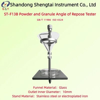 粉体・粒体安息角測定器 テイパー60° ガラス漏斗 ステンレス鋼 ISO 4324